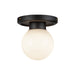 Alora - SF407306MBGO - One Light Semi-Flush Mount - Fiore - Matte Black/Glossy Opal Glass