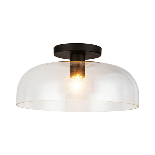 Alora - SF515712MBCL - One Light Semi-Flush Mount - Sylvia - Matte Black/Clear Glass