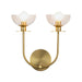 Alora - WV515212BGCL - Two Light Wall Vanity - Sylvia - Brushed Gold/Clear Glass