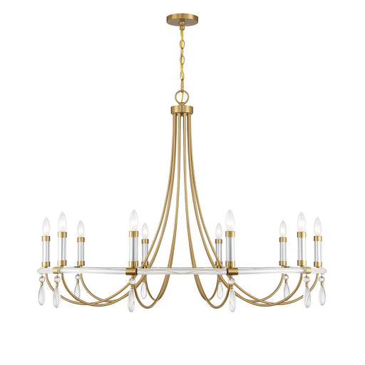 Savoy House - 1-7712-10-195 - Ten Light Chandelier - Mayfair - Warm Brass and Chrome