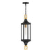 Savoy House - 5-277-144 - One Light Outdoor Hanging Lantern - Glendale - Matte Black and Weathered Brushed Brass