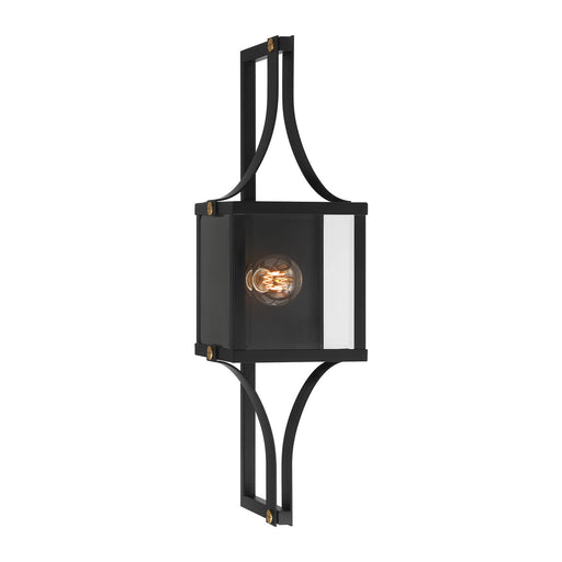 Savoy House - 5-472-144 - One Light Outdoor Wall Lantern - Raeburn - Matte Black and Weathered Brushed Brass