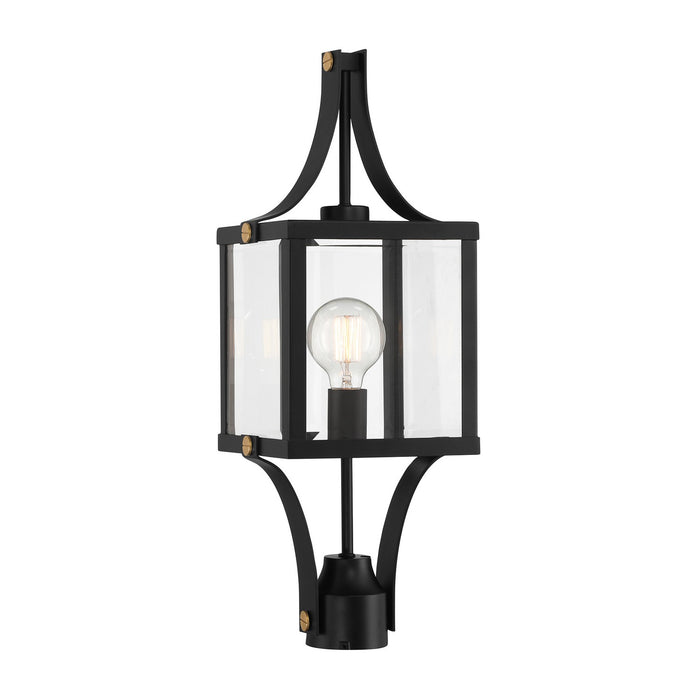 Savoy House - 5-476-144 - One Light Outdoor Post Lantern - Raeburn - Matte Black and Weathered Brushed Brass