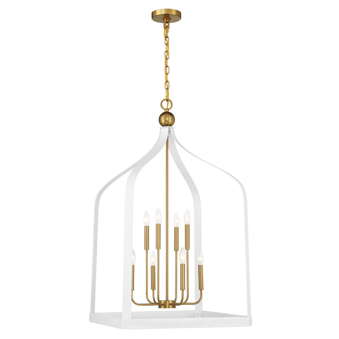 Savoy House - 7-7800-8-142 - Eight Light Pendant - Sheffield - White with Warm Brass Accents