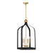 Savoy House - 7-7802-4-143 - Four Light Pendant - Sheffield - Matte Black with Warm Brass Accents