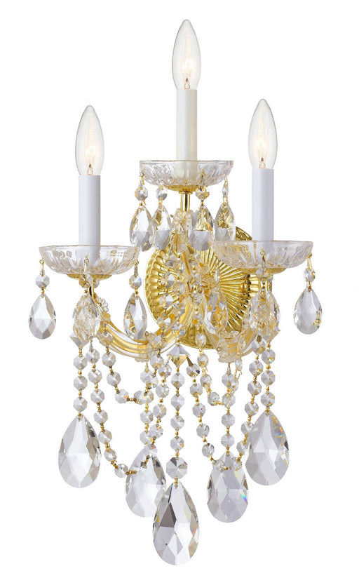 Crystorama - 4423-GD-CL-MWP - Three Light Wall Sconce - Maria Theresa - Gold