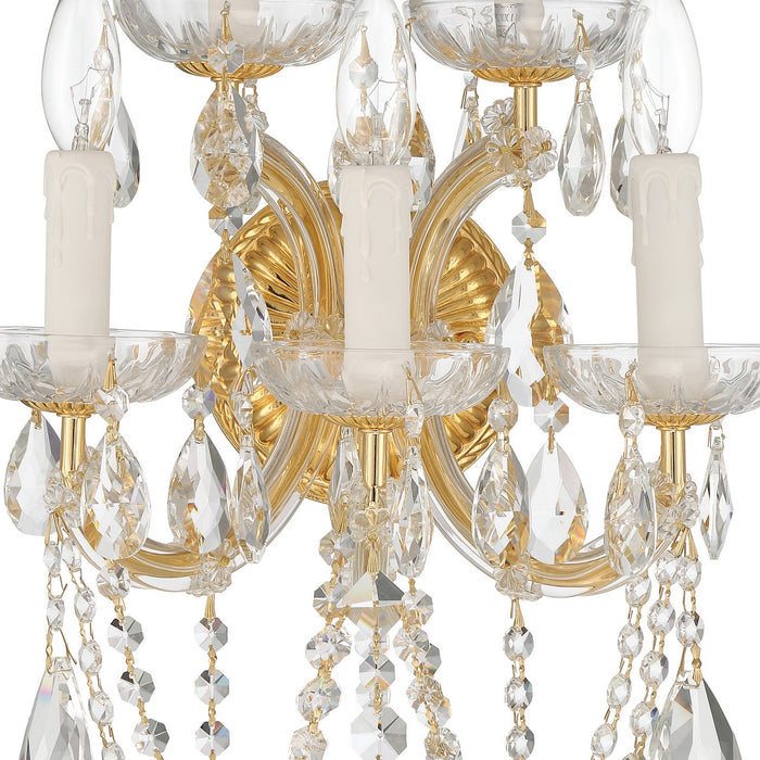 Crystorama - 4425-GD-CL-MWP - Five Light Wall Sconce - Maria Theresa - Gold