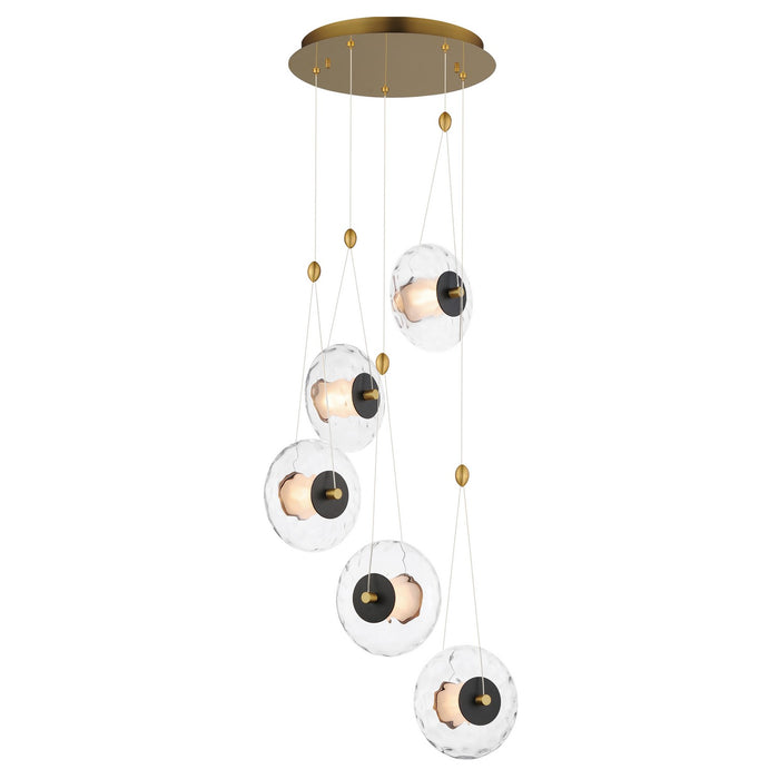 ET2 - E24035-24BKNAB - LED Pendant - Amulet - Black / Natural Aged Brass