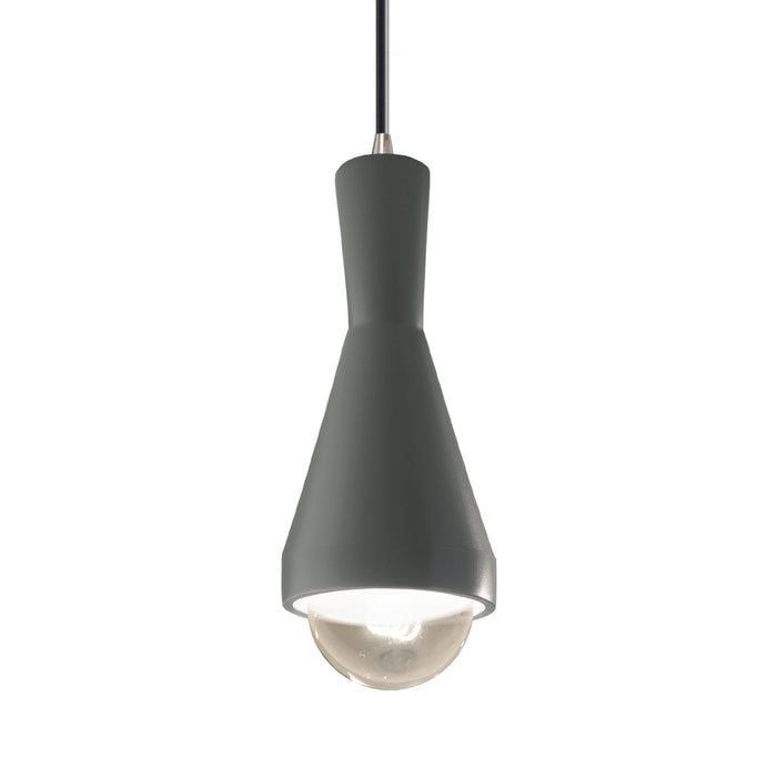 Justice Designs - CER-6520-PWGN-NCKL-BKCD-LED1-700 - LED Pendant - Radiance - Pewter Green