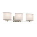 Justice Designs - FAB-8443-30-WHTE-NCKL - Three Light Bath Bar - Textile - Brushed Nickel