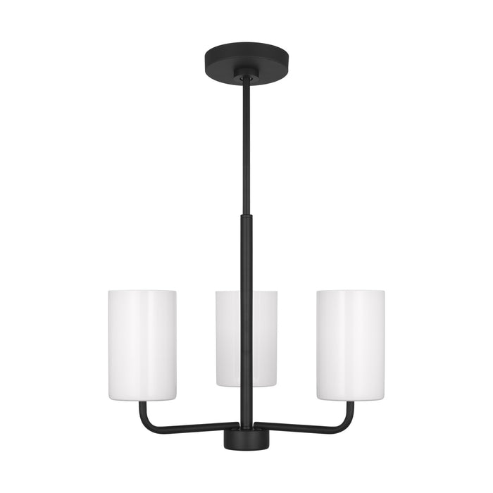 Generation Lighting. - GLC1003MBK - Three Light Chandelier - Rhett - Midnight Black