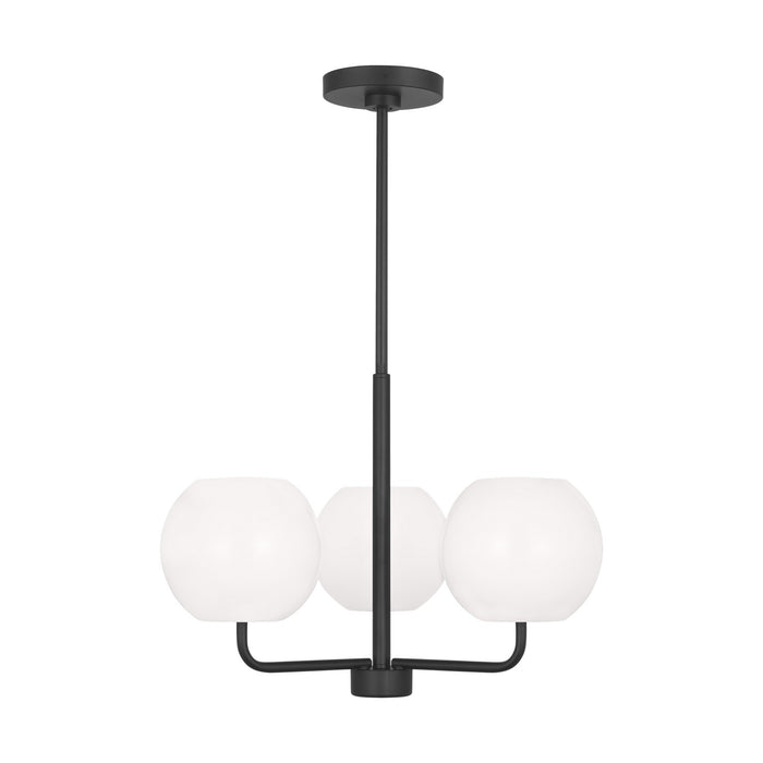 Generation Lighting. - GLC1043MBK - Three Light Chandelier - Rory - Midnight Black