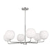 Generation Lighting. - GLC1066BS - Six Light Chandelier - Rory - Brushed Steel