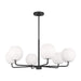 Generation Lighting. - GLC1066MBK - Six Light Chandelier - Rory - Midnight Black