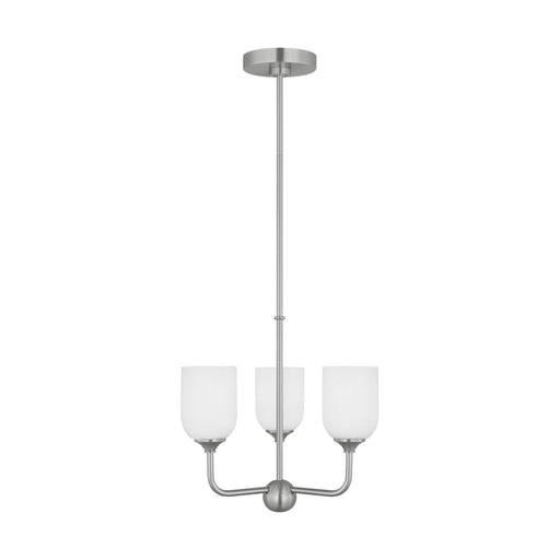 Generation Lighting. - GLC1073BS - Three Light Chandelier - Emile - Brushed Steel