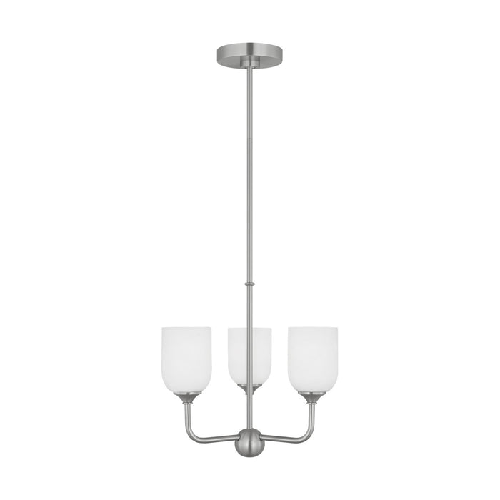 Generation Lighting. - GLC1073BS - Three Light Chandelier - Emile - Brushed Steel