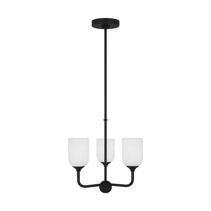 Generation Lighting. - GLC1073MBK - Three Light Chandelier - Emile - Midnight Black