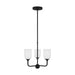 Generation Lighting. - GLC1073MBK - Three Light Chandelier - Emile - Midnight Black