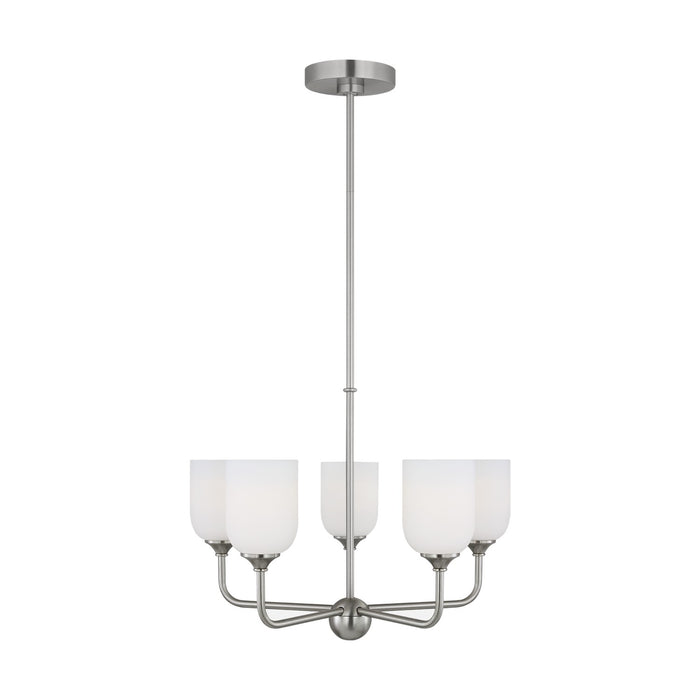 Generation Lighting. - GLC1085BS - Five Light Chandelier - Emile - Brushed Steel