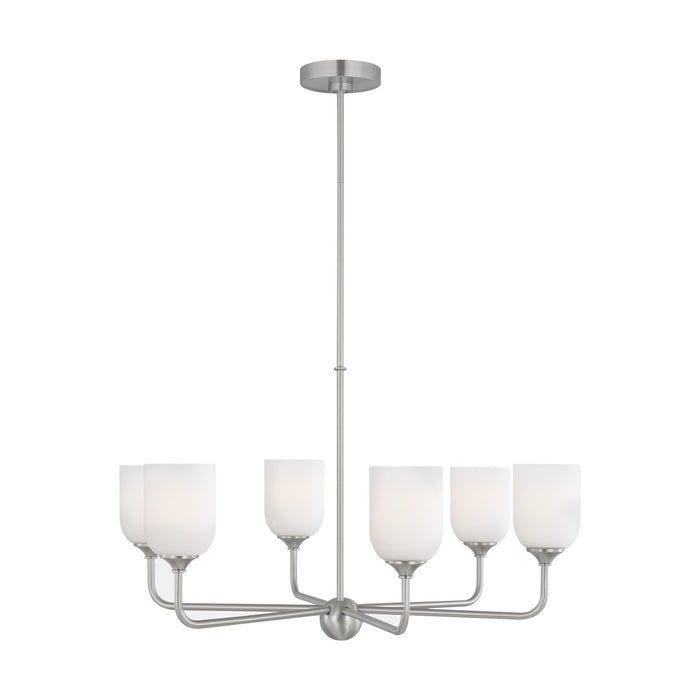 Generation Lighting. - GLC1096BS - Six Light Chandelier - Emile - Brushed Steel