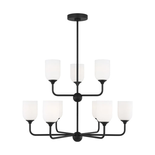 Generation Lighting. - GLC1109MBK - Nine Light Chandelier - Emile - Midnight Black