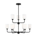 Generation Lighting. - GLC1109MBK - Nine Light Chandelier - Emile - Midnight Black