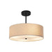 Justice Designs - FAB-9591-CREM-MBLK - Three Light Pendant - Textile - Matte Black