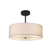 Justice Designs - FAB-9591-WHTE-MBLK - Three Light Pendant - Textile - Matte Black