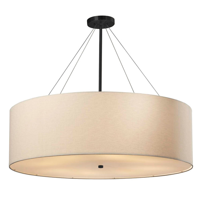 Justice Designs - FAB-9594-CREM-MBLK - Eight Light Pendant - Textile - Matte Black