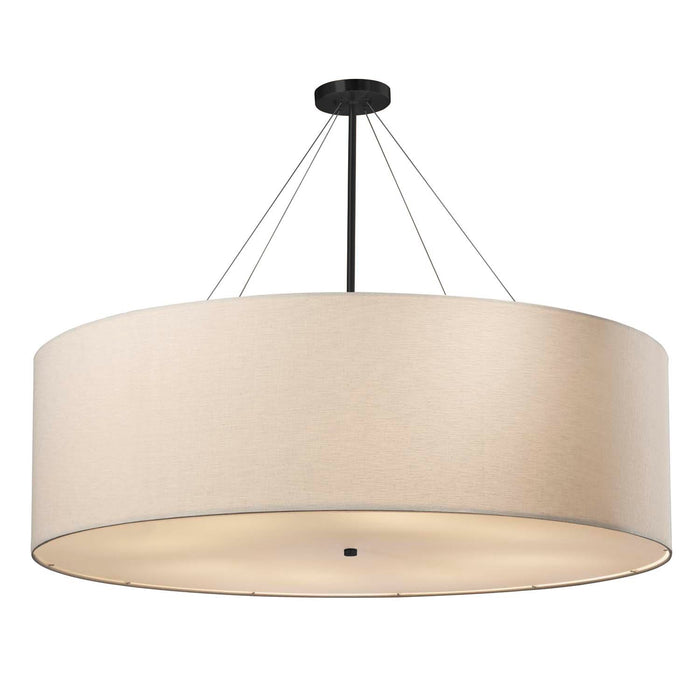 Justice Designs - FAB-9597-CREM-MBLK - Eight Light Pendant - Textile - Matte Black