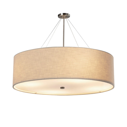 Justice Designs - FAB-9599-CREM-NCKL - 12 Light Pendant - Textile - Brushed Nickel