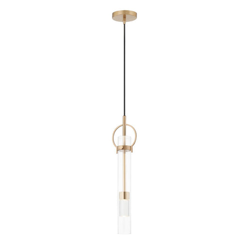 Justice Designs - FSN-4121-CLER-BRSS - LED Pendant - Textile - Brushed Brass