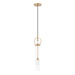 Justice Designs - FSN-4121-CLER-BRSS - LED Pendant - Textile - Brushed Brass