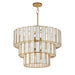 Maxim - 12808CZNAB - Seven Light Chandelier - Miramar - Capiz / Natural Aged Brass