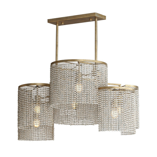 Maxim - 22466WWDGS - Six Light Linear Pendant - Fontaine - Golden Silver