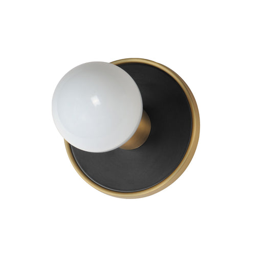 Maxim - 26091BKNAB - One Light Wall Sconce - Hollywood - Black / Natural Aged Brass