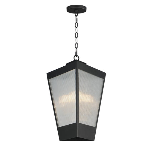 Maxim - 30766CRBKAB - Three Light Outdoor Pendant - Triform - Black / Antique Brass