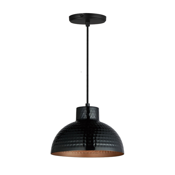 Maxim - 35142BKACP - One Light Pendant - Rockport - Black / Antique Copper