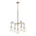 Justice Designs - FSN-8105-CLER-MBBR - Five Light Chandelier - Fusion - Matte Black w/ Brass