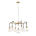 Justice Designs - FSN-8107-CLER-MBBR - Seven Light Chandelier - Fusion - Matte Black w/ Brass