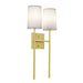 AFX Lighting - ROSS1020CBSB - Two Light Wall Sconce - Rose - Satin Brass