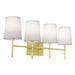 AFX Lighting - ROSV2711CBSB - Four Light Vanity - Rose - Satin Brass