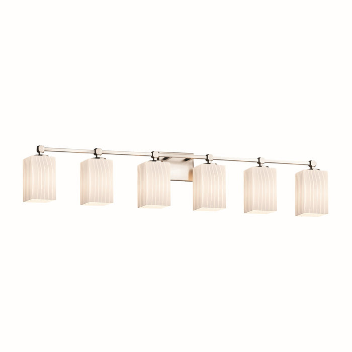 Justice Designs - FSN-8426-15-RBON-NCKL - Six Light Bath Bar - Fusion - Brushed Nickel