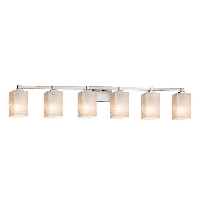 Justice Designs - FSN-8436-15-WEVE-NCKL - Six Light Bath Bar - Fusion - Brushed Nickel