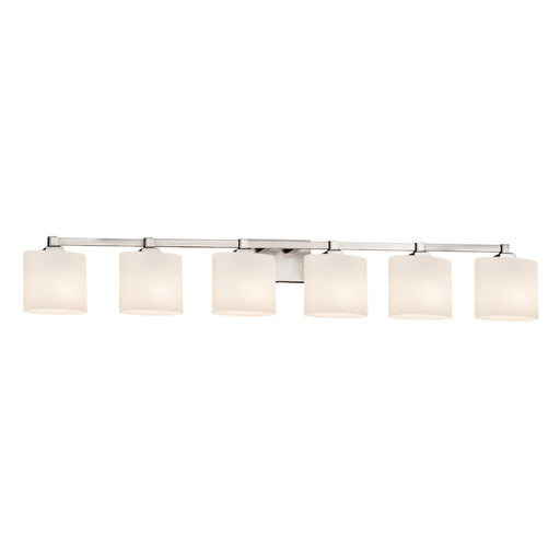 Justice Designs - FSN-8436-30-OPAL-NCKL - Six Light Bath Bar - Fusion - Brushed Nickel