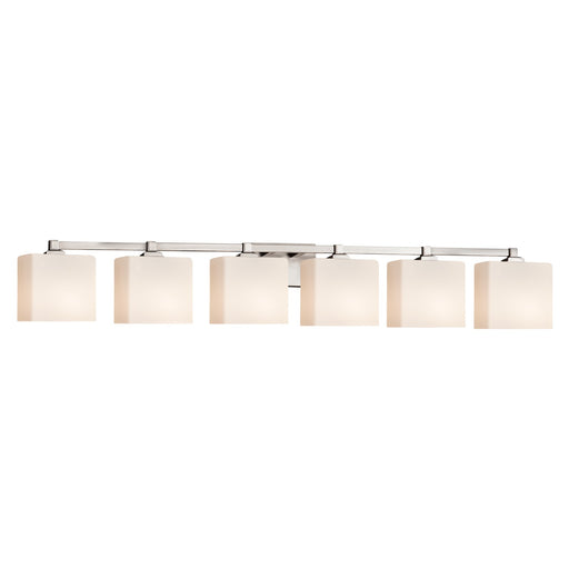 Justice Designs - FSN-8436-55-OPAL-NCKL - Six Light Bath Bar - Fusion - Brushed Nickel