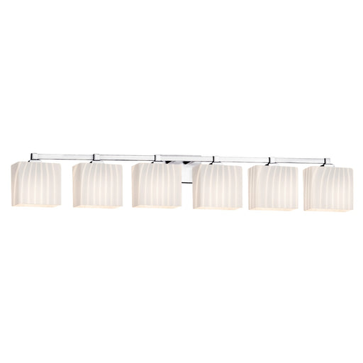 Justice Designs - FSN-8436-55-RBON-CROM - Six Light Bath Bar - Fusion - Polished Chrome