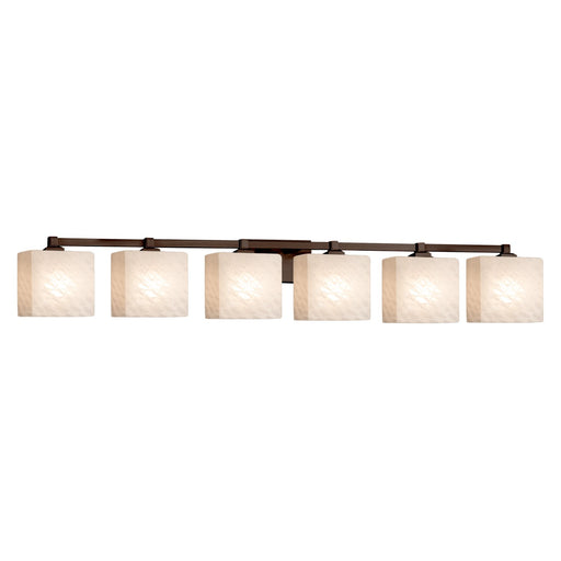 Justice Designs - FSN-8436-55-WEVE-DBRZ - Six Light Bath Bar - Fusion - Dark Bronze