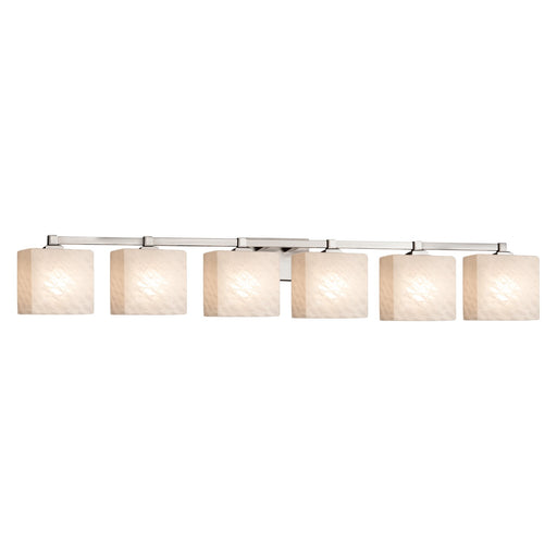 Justice Designs - FSN-8436-55-WEVE-NCKL - Six Light Bath Bar - Fusion - Brushed Nickel