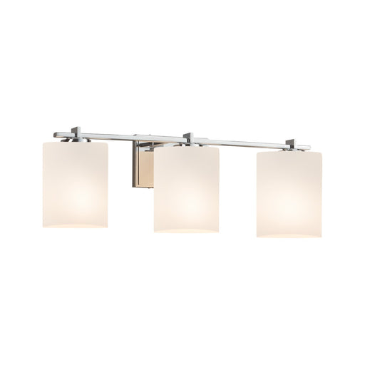 Justice Designs - FSN-8443-10-OPAL-CROM - Three Light Bath Bar - Fusion - Polished Chrome